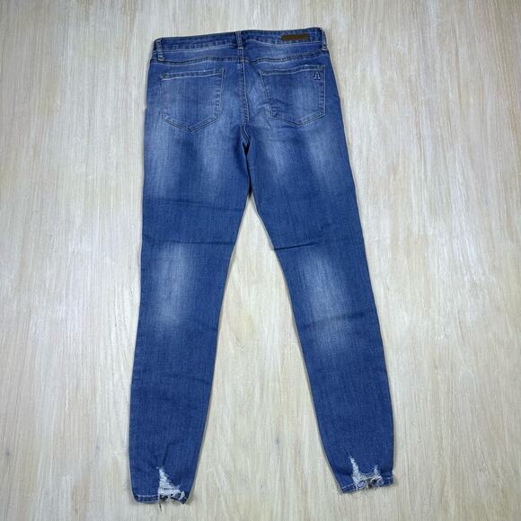 Articles of Society Distressed Mid Rise Skinny Ankle Blue Denim Casual Jeans 27 - Picture 6 of 16